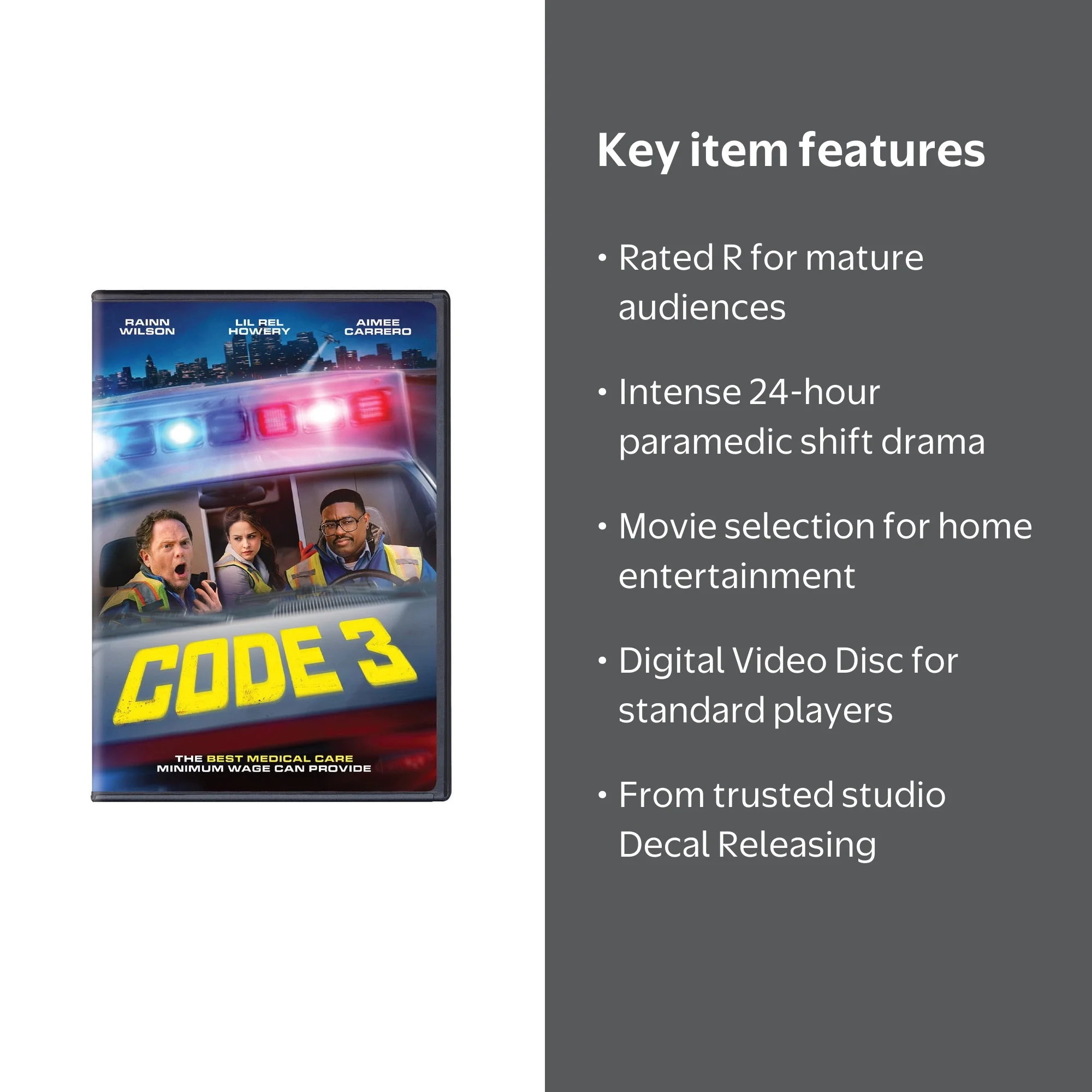 Decal Releasing, Digital Video Disc, Code 3, Emergency Medical