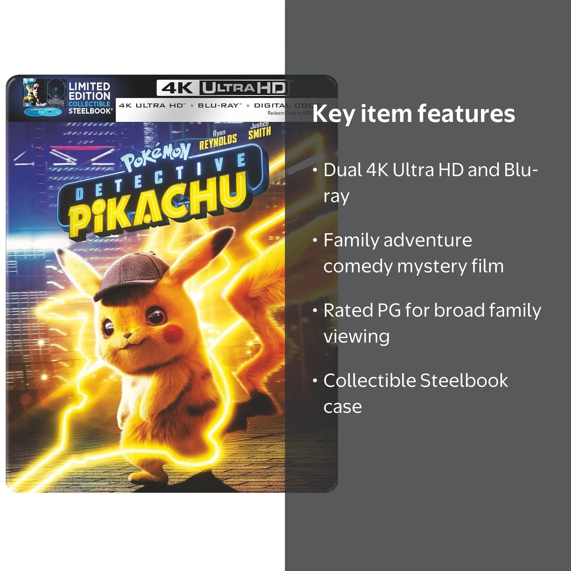 Pokemon Detective Pikachu (Steelbook) (4K Ultra HD + Blu-ray
