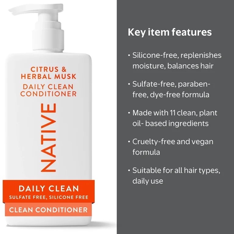 Native Daily Clean Conditioner Citrus and Herbal Musk 16.5 fl oz