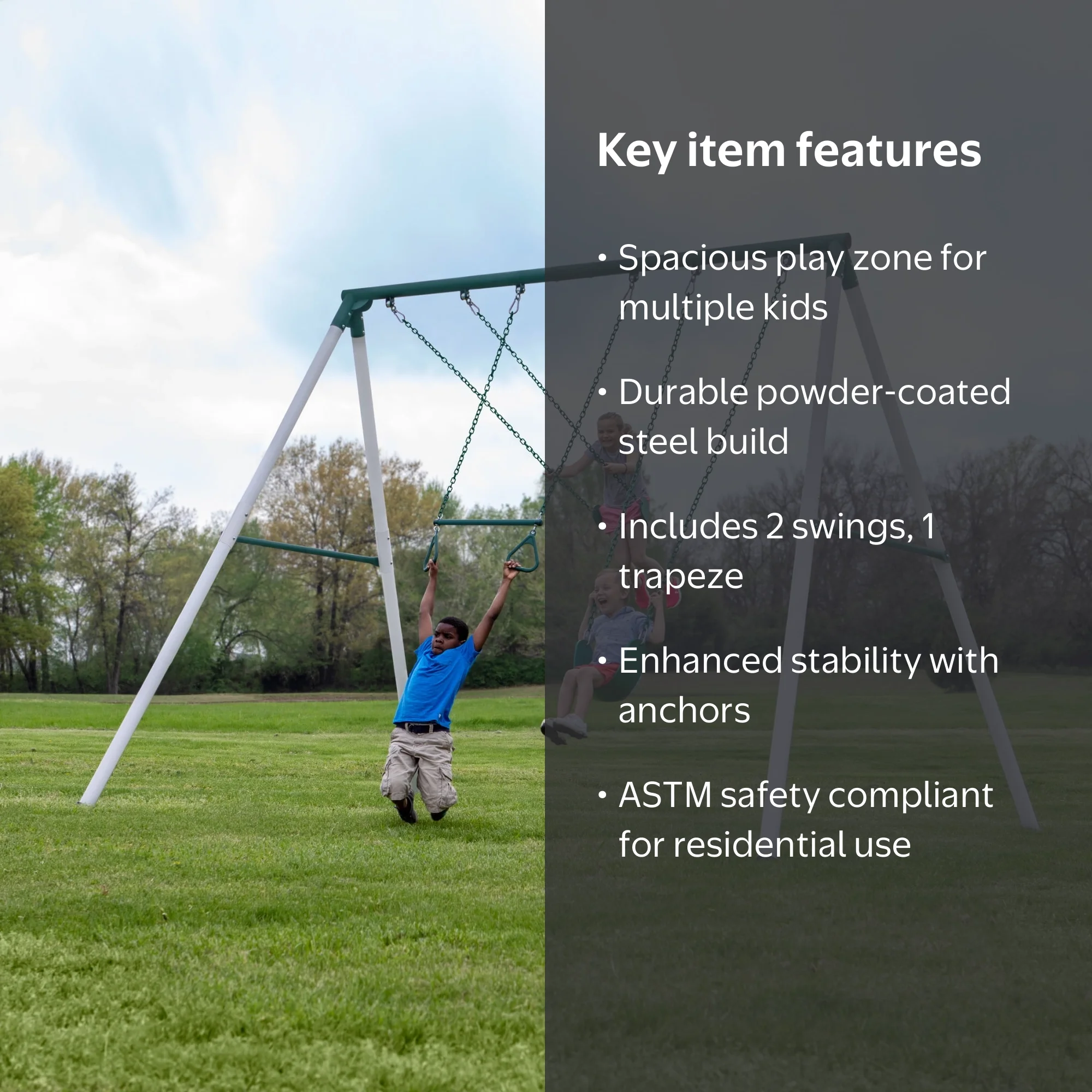 Backyard Discovery, Big Brutus Galvanized Steel Swing Set, 13x10