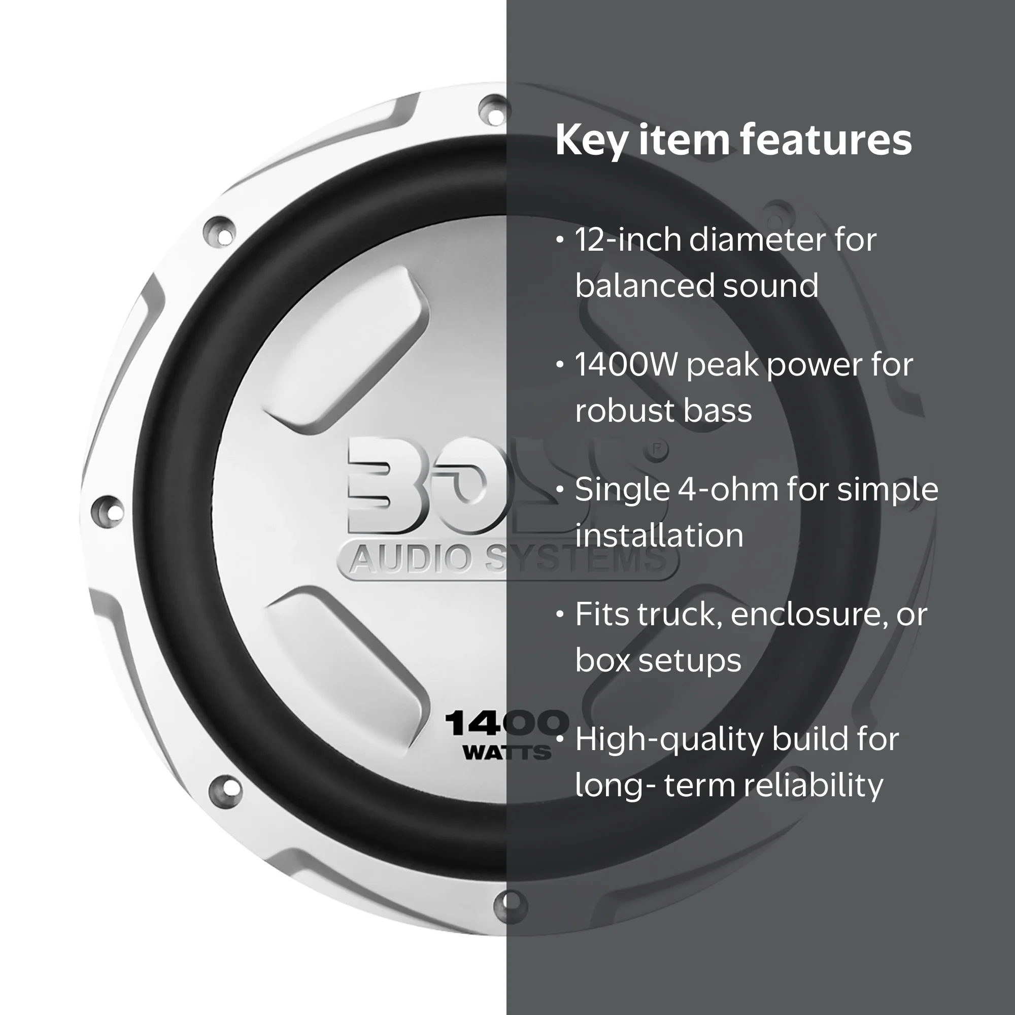 BOSS Audio Systems, Car Subwoofer, CX122 12-inch, 1400W Peak