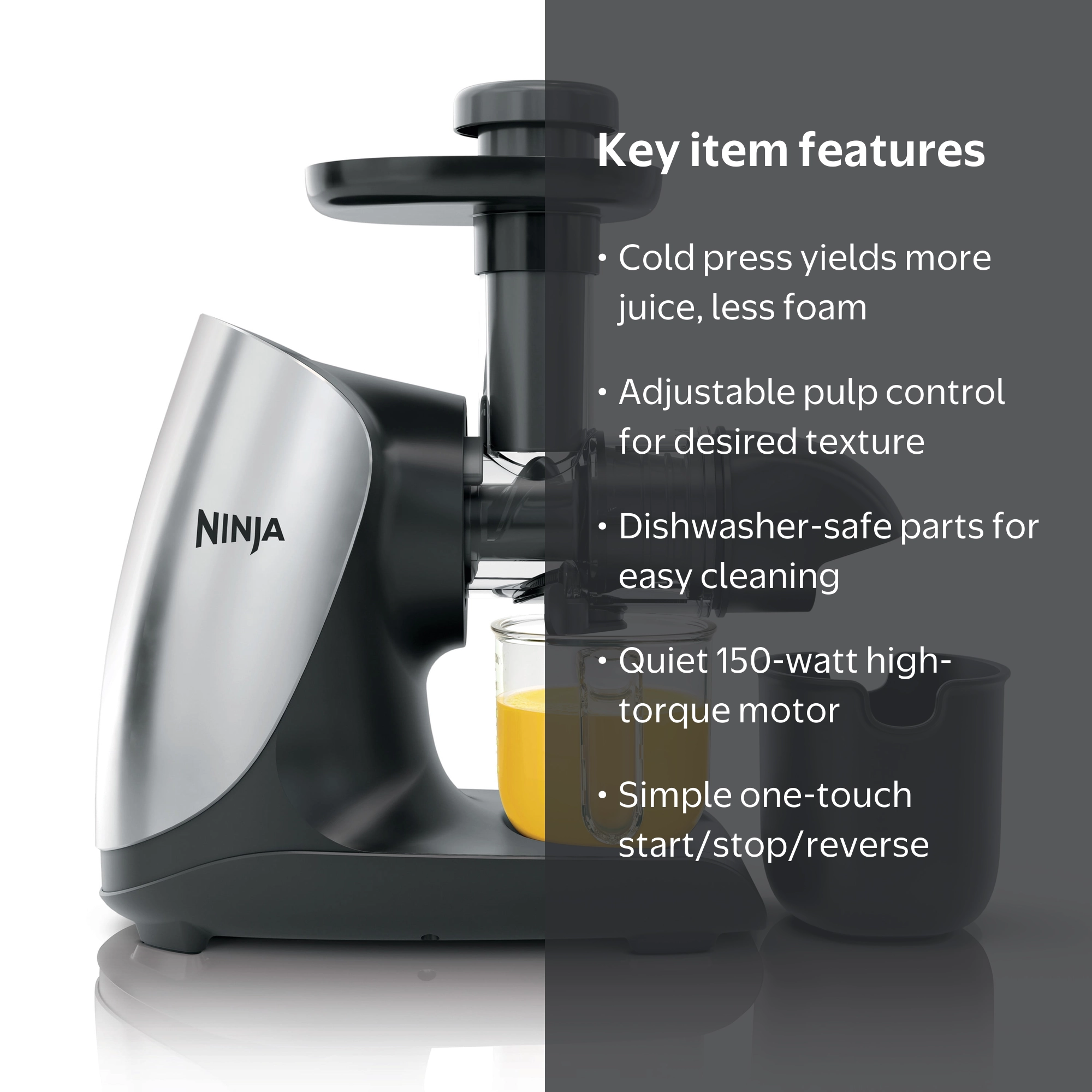 Ninja, Cold Press Juicer Pro, JC100, Total Pulp Control - Walmart.com
