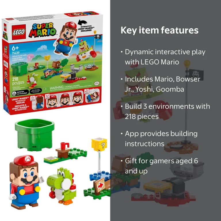 LEGO, Adventures with Interactive LEGO Mario, 71439, 218 Pieces