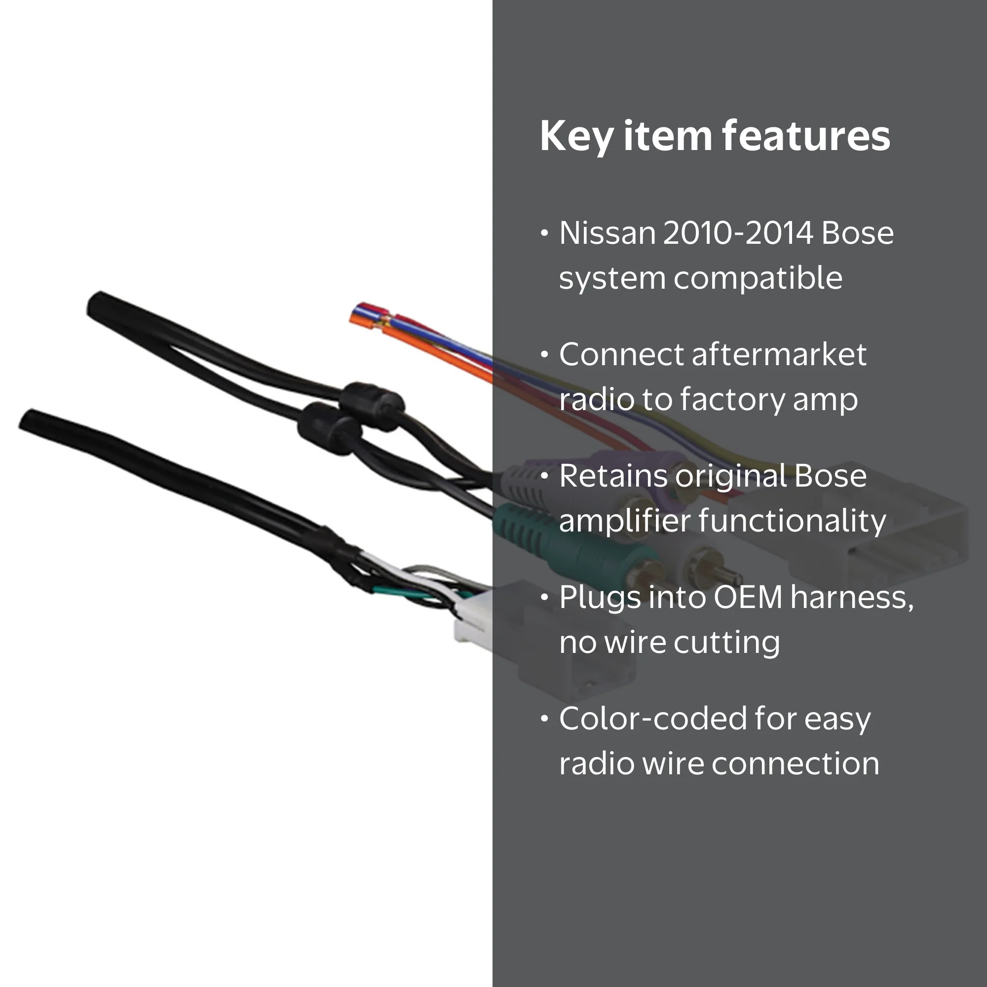 Nissan 2010-Up Bose Amp Integration Radio Harness - Walmart.com