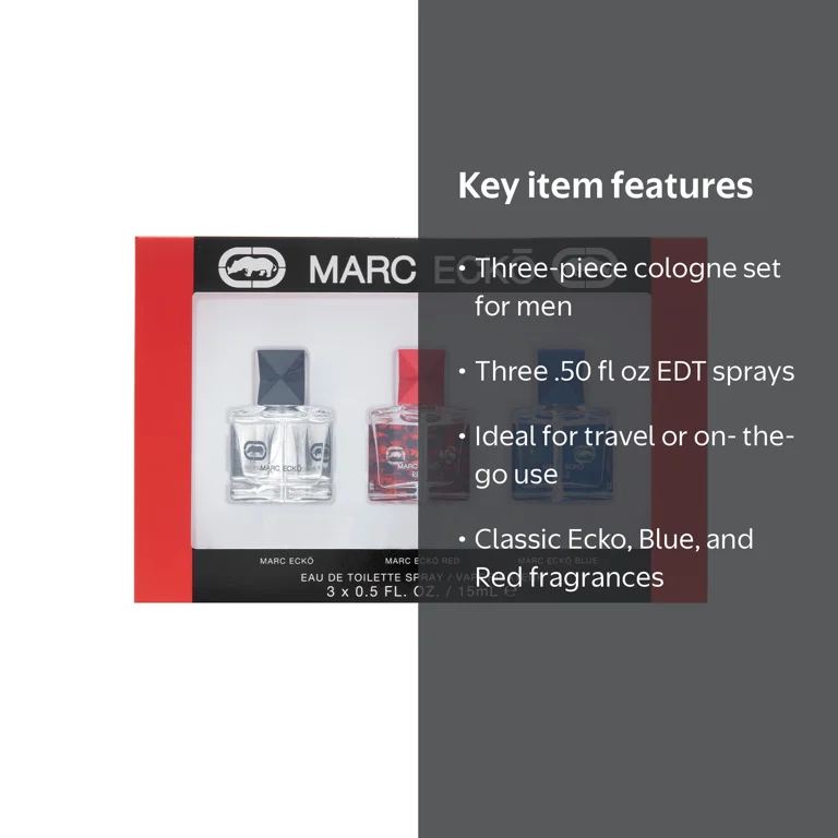 Marc Ecko Gift Set for Men, Travel Size Aromatic Fragrance Sampler