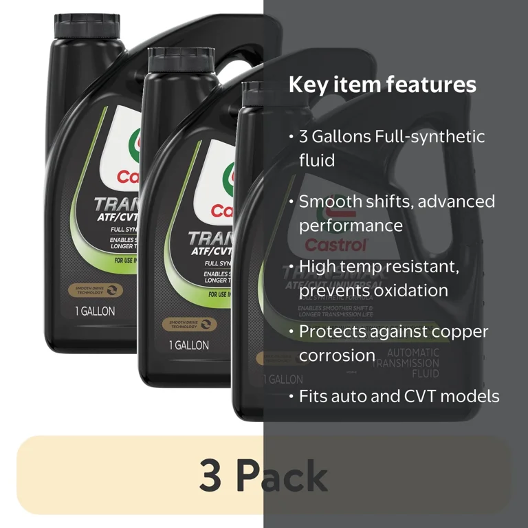 3 pack) Castrol Transmax ATF/CVT Universal Automatic Transmission