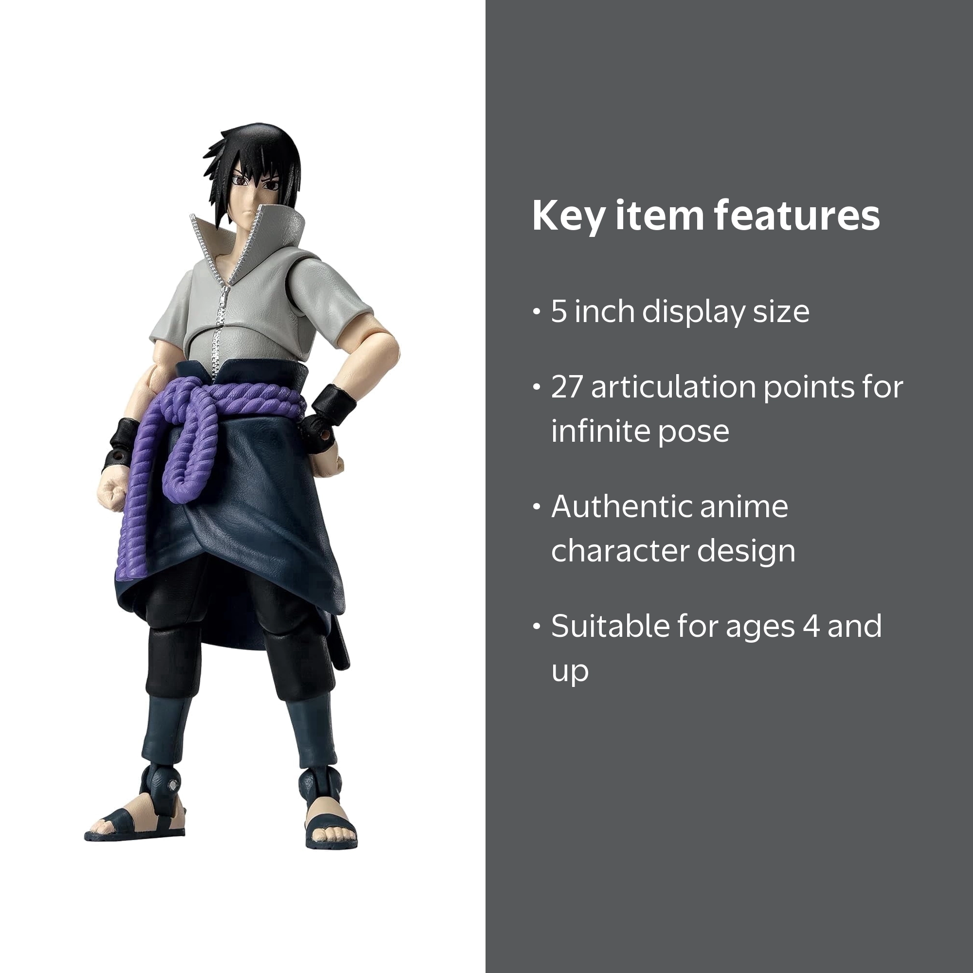 Ultimate Legends, Naruto Action Figure, Sasuke Uchiha 5 inch