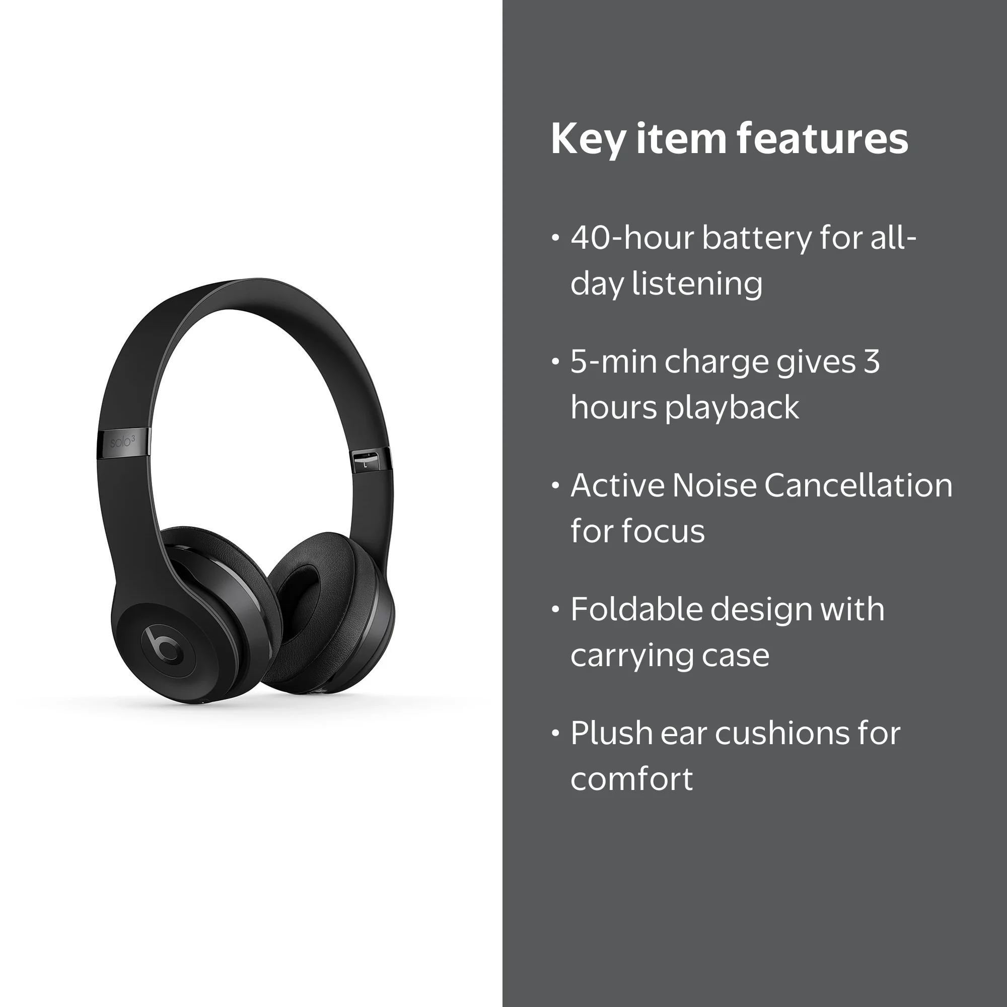 Beats Solo3 Headphones - Premium earphones for support - Walmart
