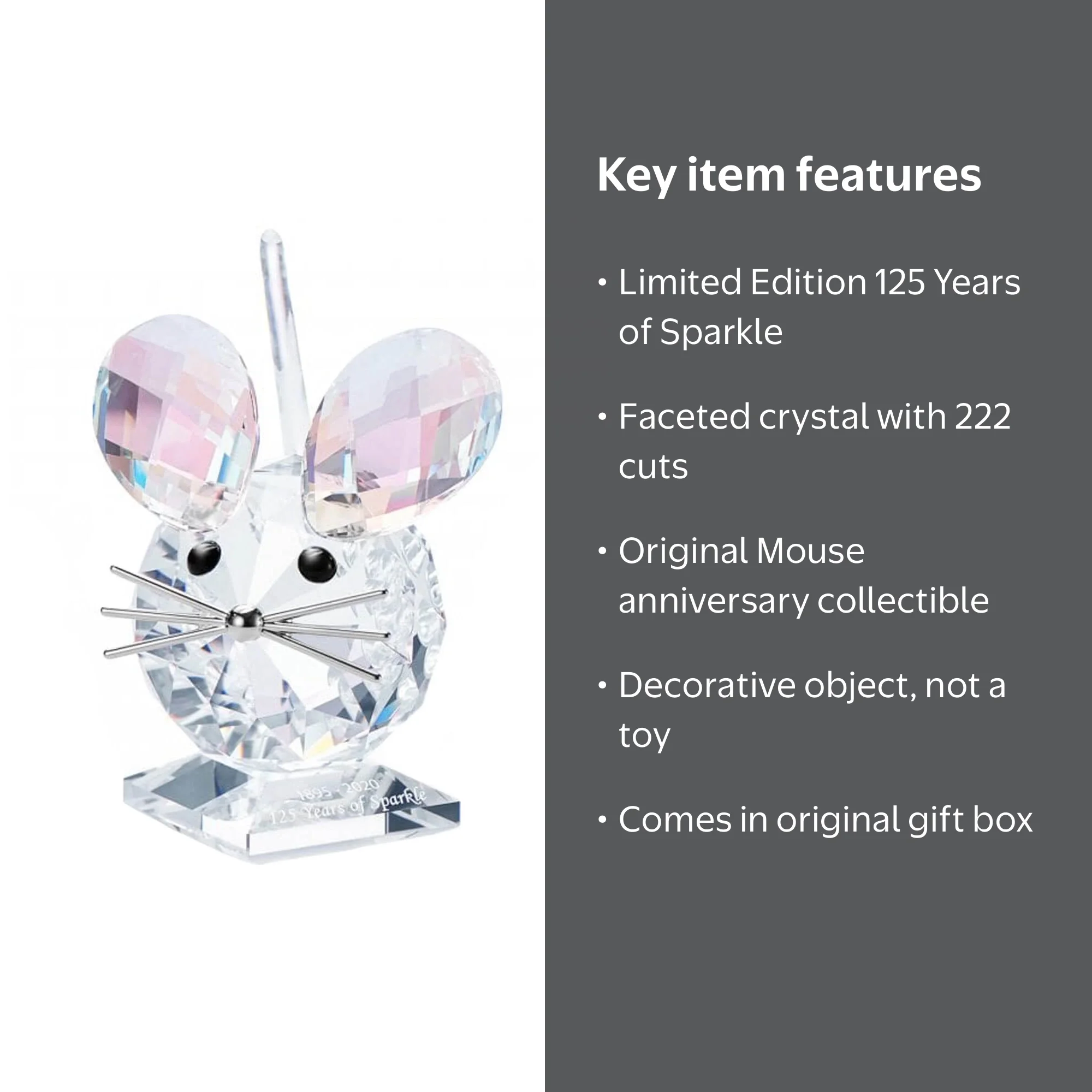 Swarovski Limited Edition 5492742 Original Mouse Figurine, Clear