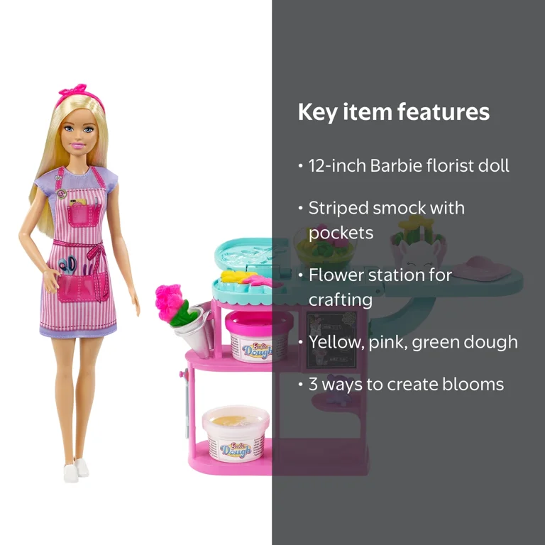 Barbie, Florist Doll & Playset, Includes Flower Station