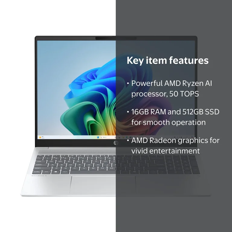 HP OmniBook 5 16 inch 2K Laptop Next Gen AI PC AMD Ryzen AI 7 350