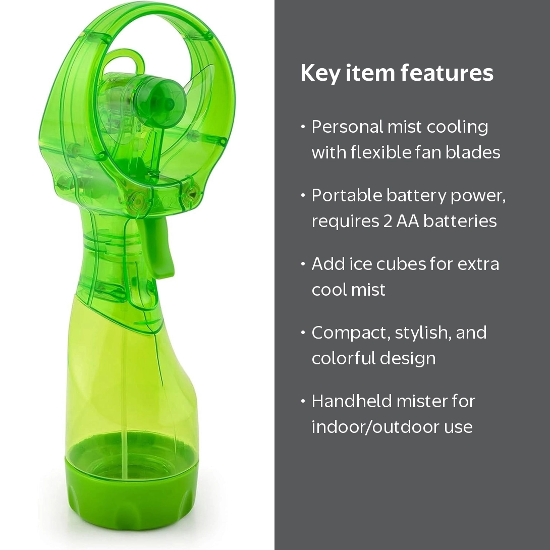 O2COOL Portable Mini Misting Fan, 3.5 inch, Battery Operated