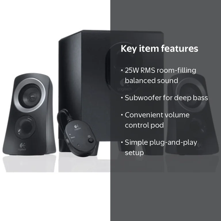 Logitech Z313 PCスピーカー Logitech 980-000382, Speaker System Z313, 25W, Black, Easy Setup