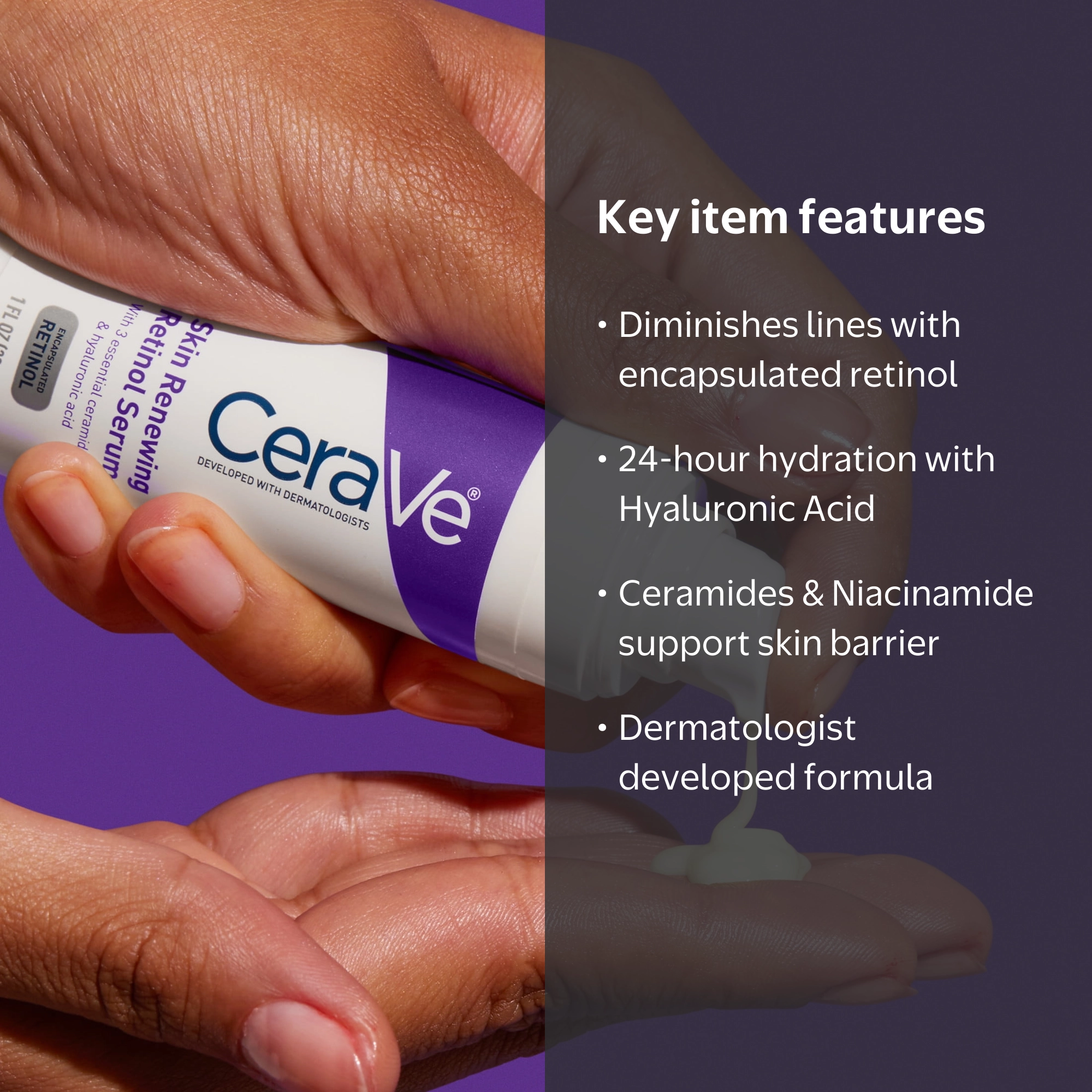 CeraVe Skin Renewing Retinol Serum, Anti-aging, Unisex, 2 pack