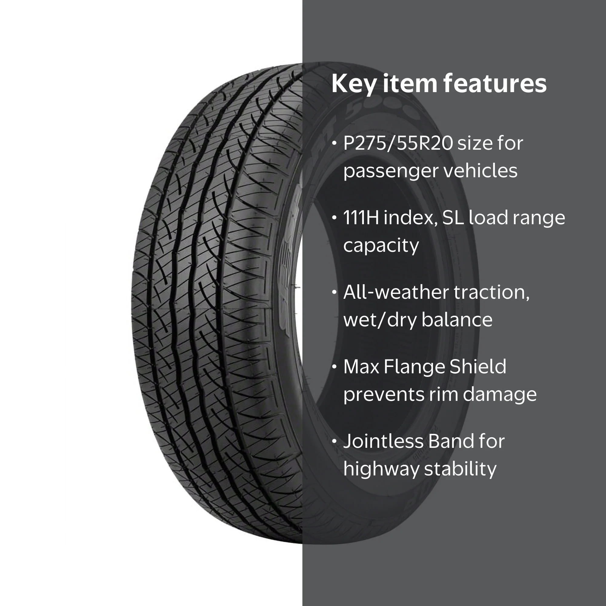 Dunlop, Passenger Tire, P275/55R20 111H, All Season Performance