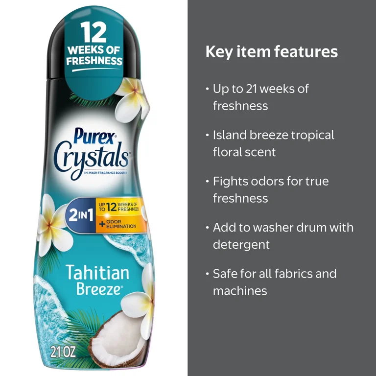 3 pack) Purex Crystals Scent Booster, Fresh Island Breeze, 21oz