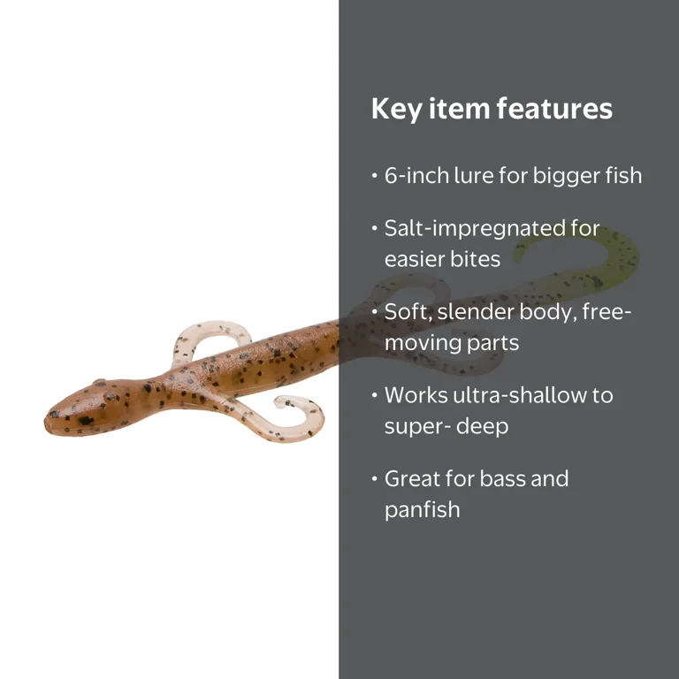 Zoom, Soft Plastic Lizard, 6 inch, Pumpkin/Chartreuse 9pk