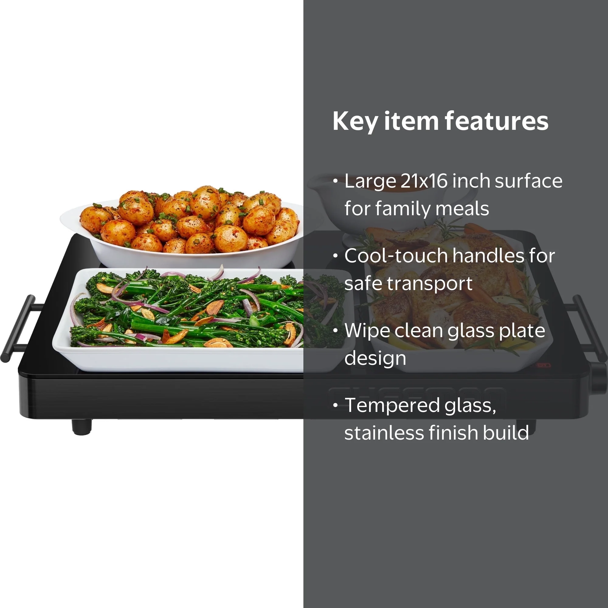 保温プレート⚫︎ CHEFMAN Warming Tray 21x16インチ Chefman, Electric Warming Tray, 21x16 Inch, Adjustable Temperature