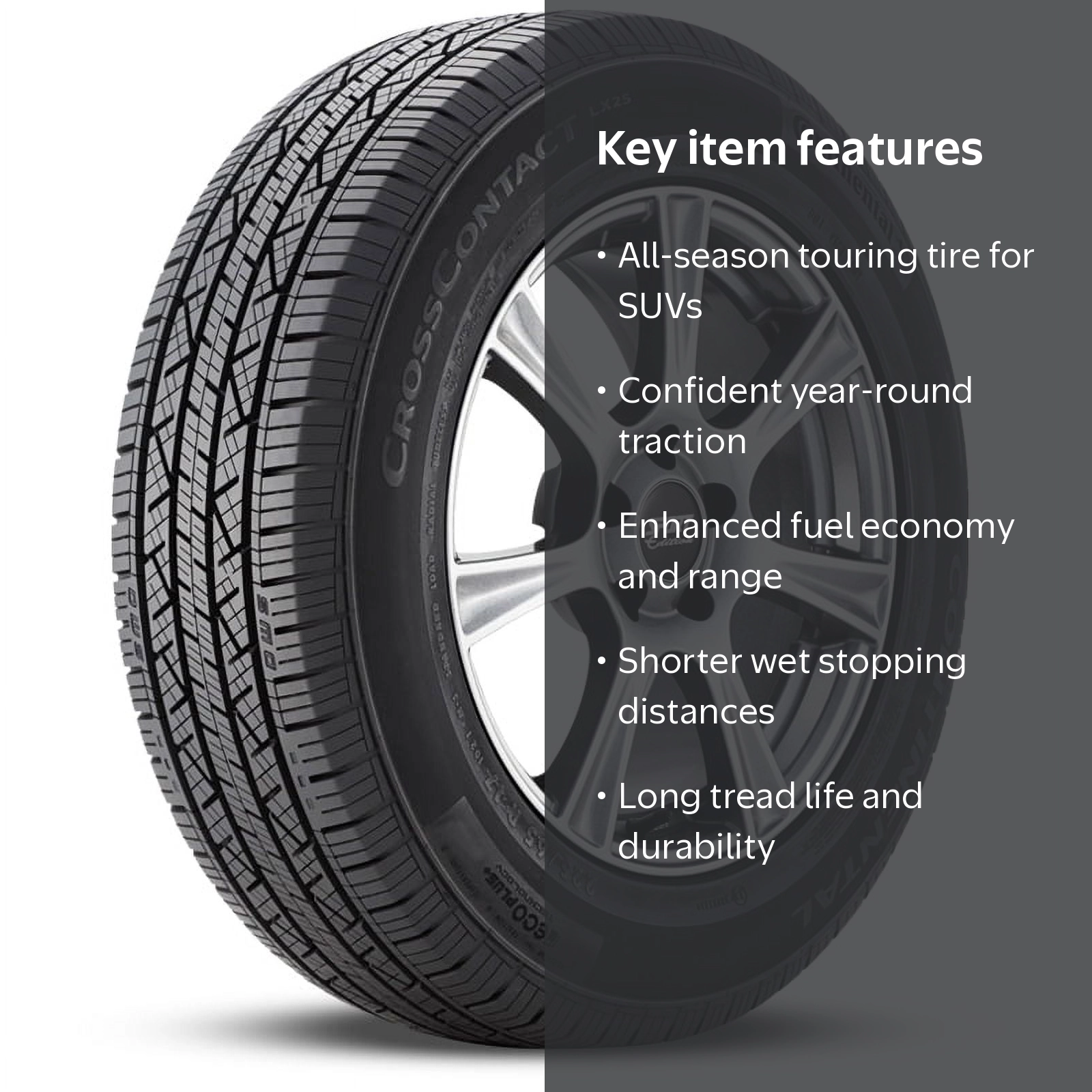 Continental CrossContact 1タイヤ 4本 送料分 1 Continental CrossContact LX25 225/60R18 100H All Season 70K Mi