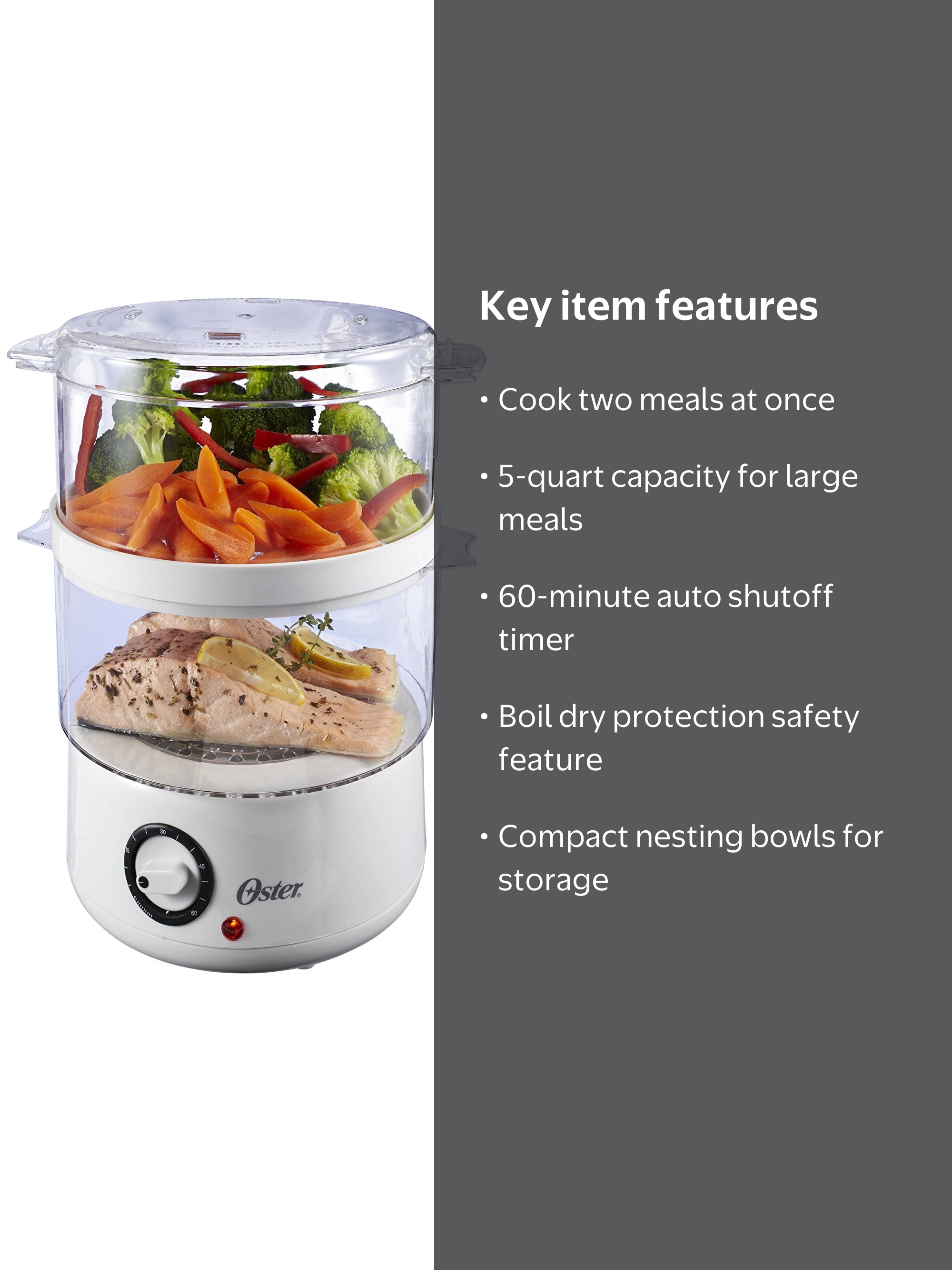 Oster Food Steamer, White - Walmart.com