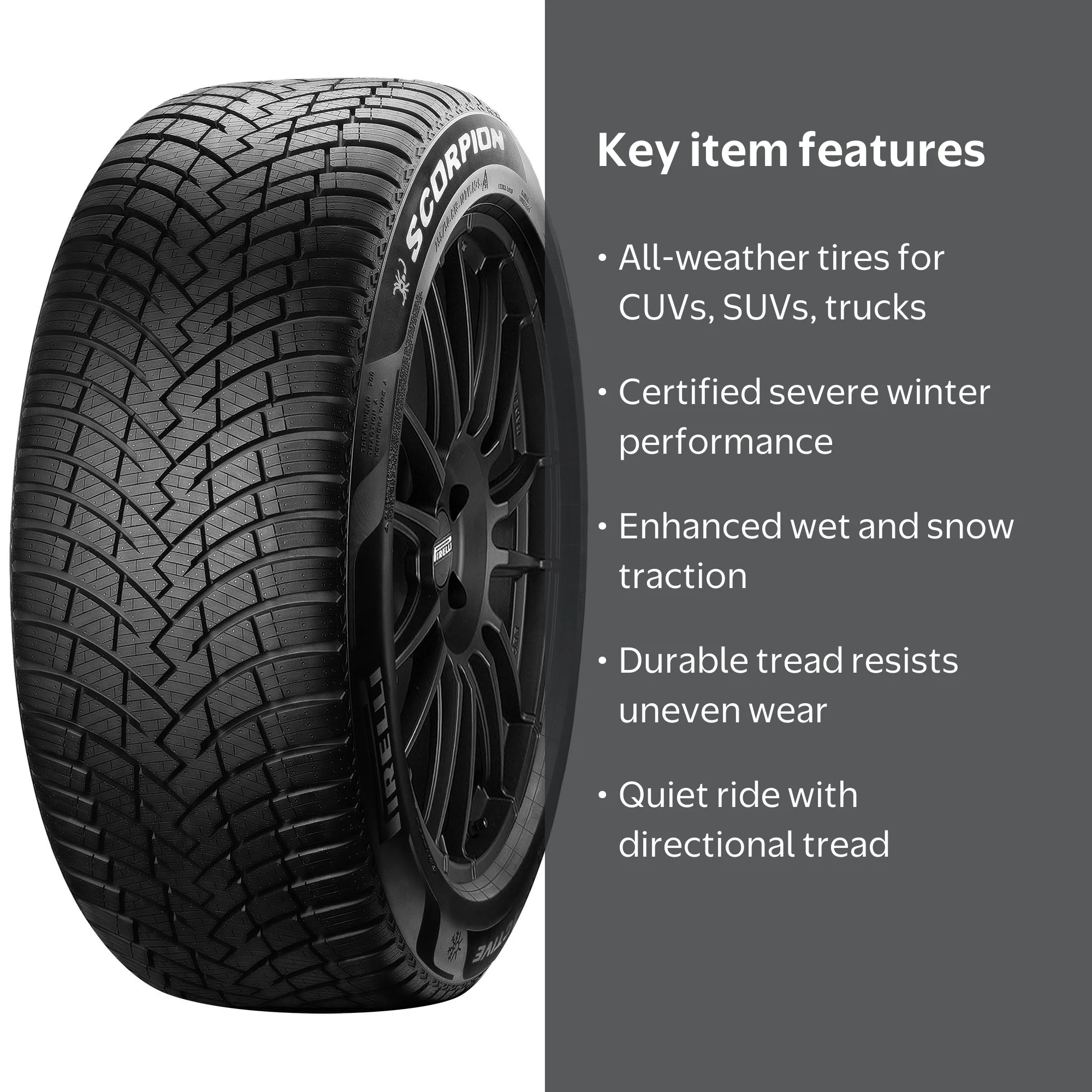 Pirelli, All Weather SUV/Crossover Tire, 225/60R17 99H