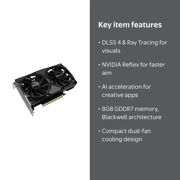 PNY, Graphics Card, RTX 5060 OC, Dual Fan 8GB GDDR7 - Walmart.com