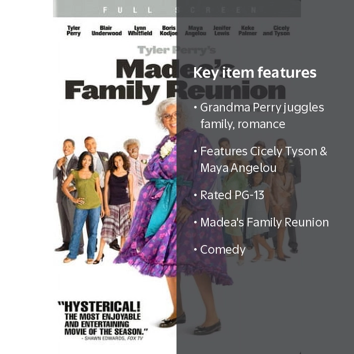 Tyler Perry, Madea's Family Reunion, PG-13 Movie, with Cicely
