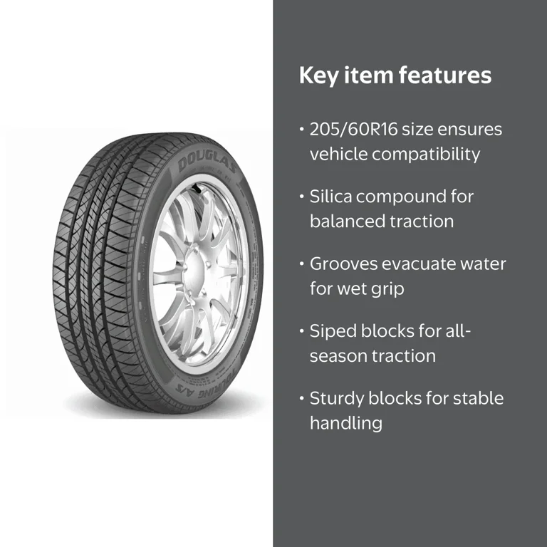 Douglas Touring A/S 205/60R16 92V All-Season Tire - Walmart.com