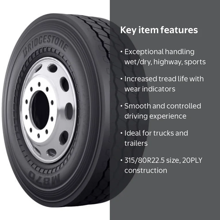 Bridgestone M870 Tire 315/80R22.5 L/20PLY Highway Performance