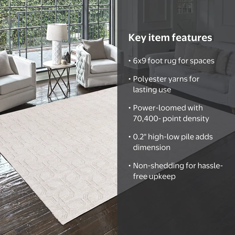Gertmenian Malini Haley Cream Ivory Modern Geometric Tonal