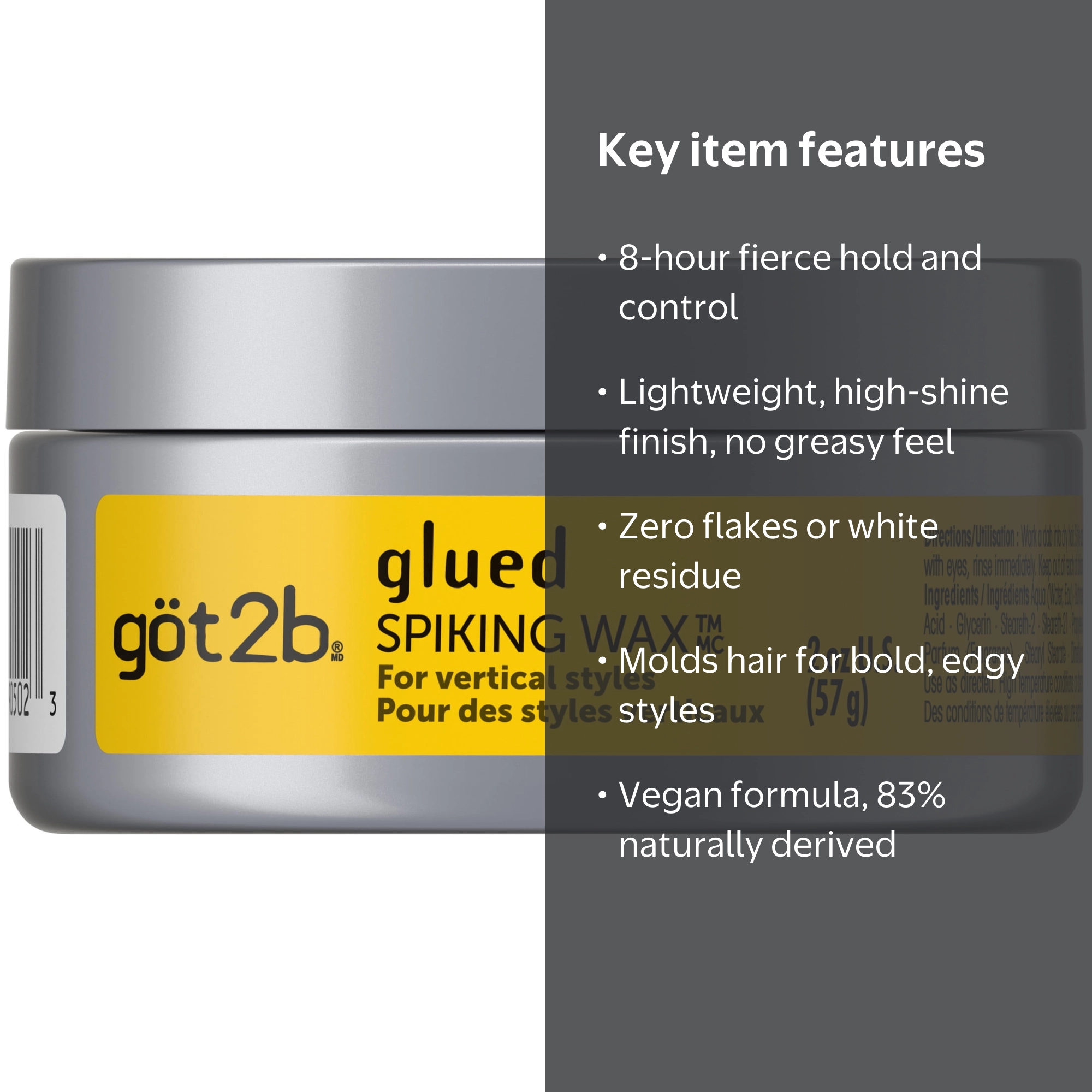 got2b, Glued Spiking Hair Wax, 2 oz, High Shine Fierce Hold