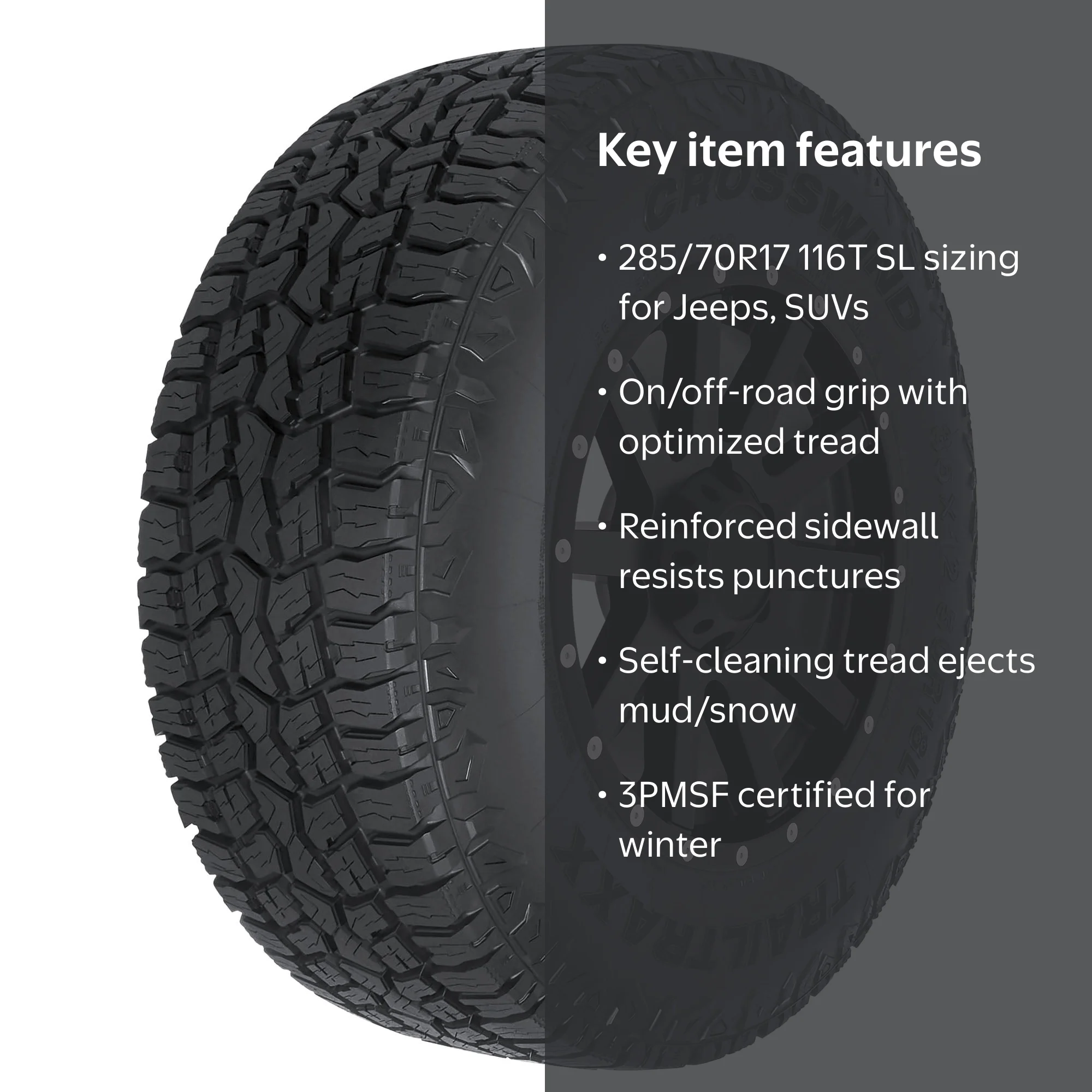 Crosswind Trail Traxx All Terrain 285/70R17 116T Light Truck Tire