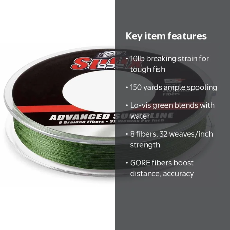 Sufix 832 Advanced Superline 10lb Lo-Vis Green 150 yds - Walmart.com