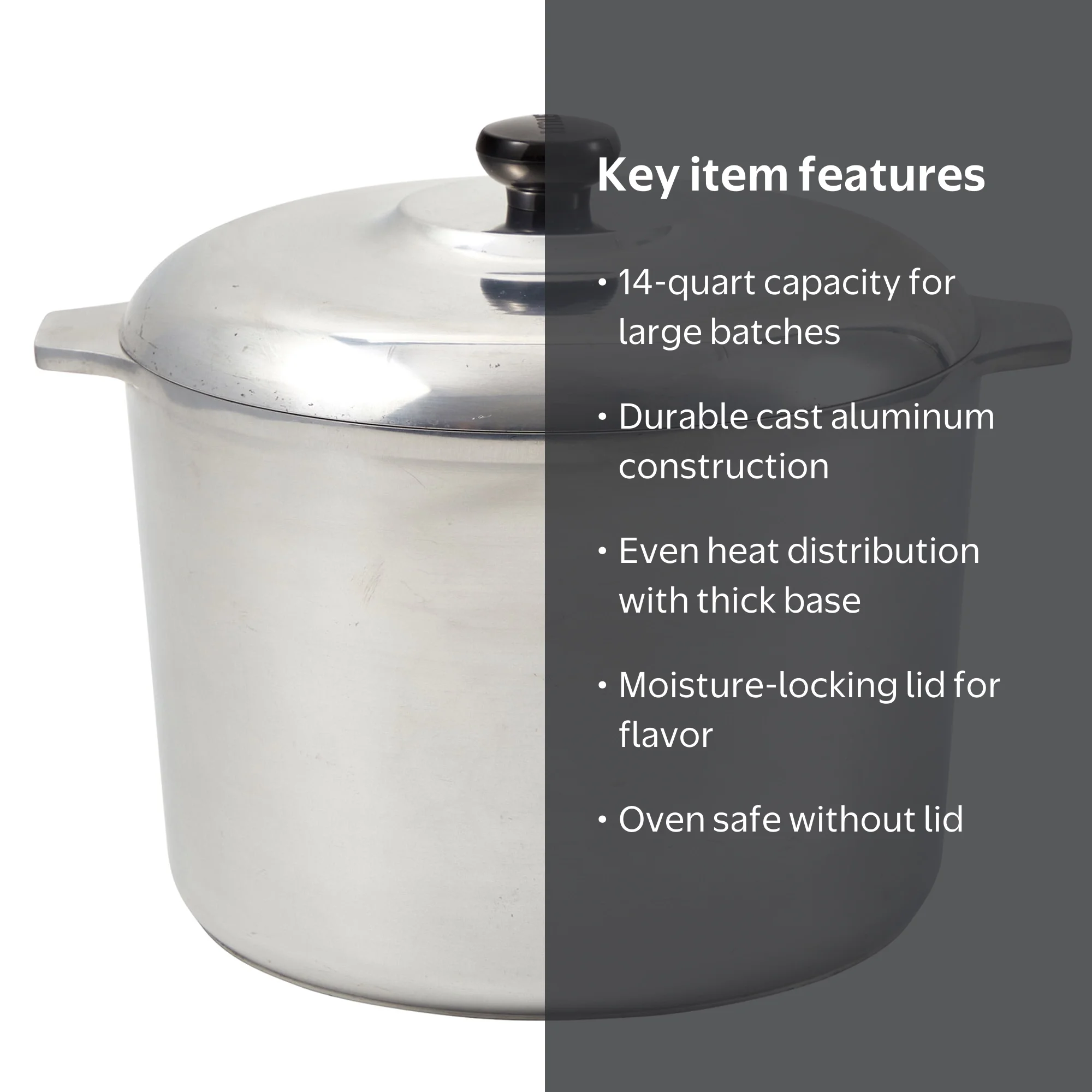 IMUSA, 14qt Cajun Cast Aluminum Oval Roaster with Lid, 14qt