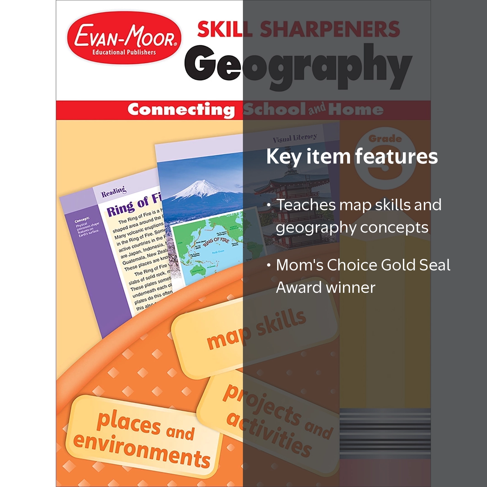 Evan-Moor Skill Sharpeners Geography Workbook, Grade 3 + more