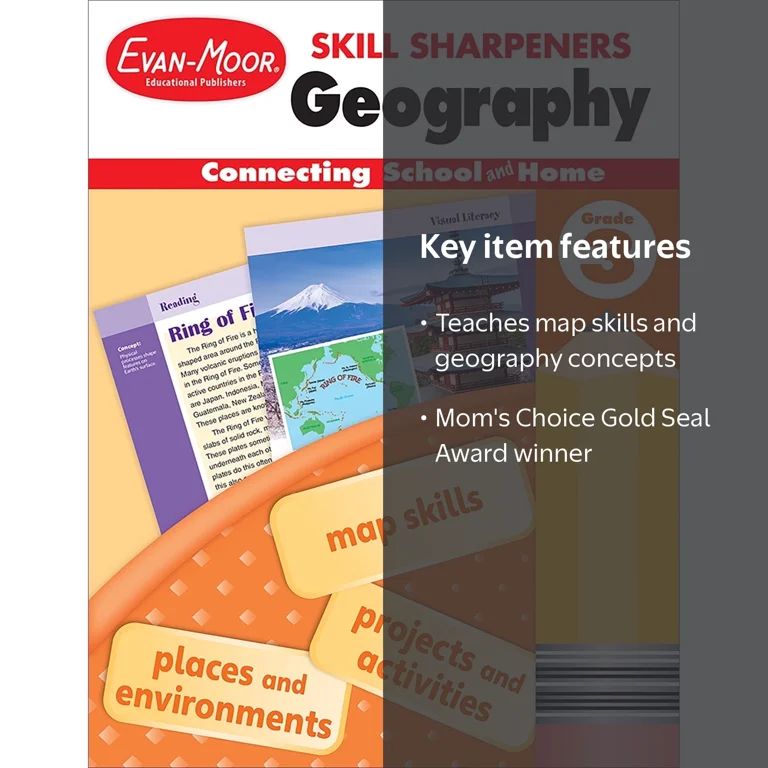 Evan-Moor Skill Sharpeners Geography Workbook, Grade 3 + more