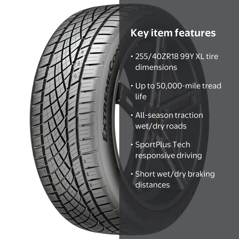 Continental, Passenger Tire, 255/40ZR18, XL, All Season - Walmart.com