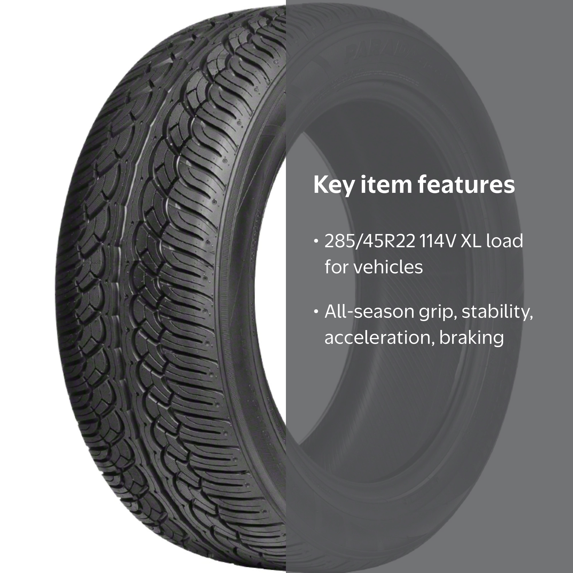 Yokohama Parada Spec-X 285/45R22XL 114V BW All Season Tire for