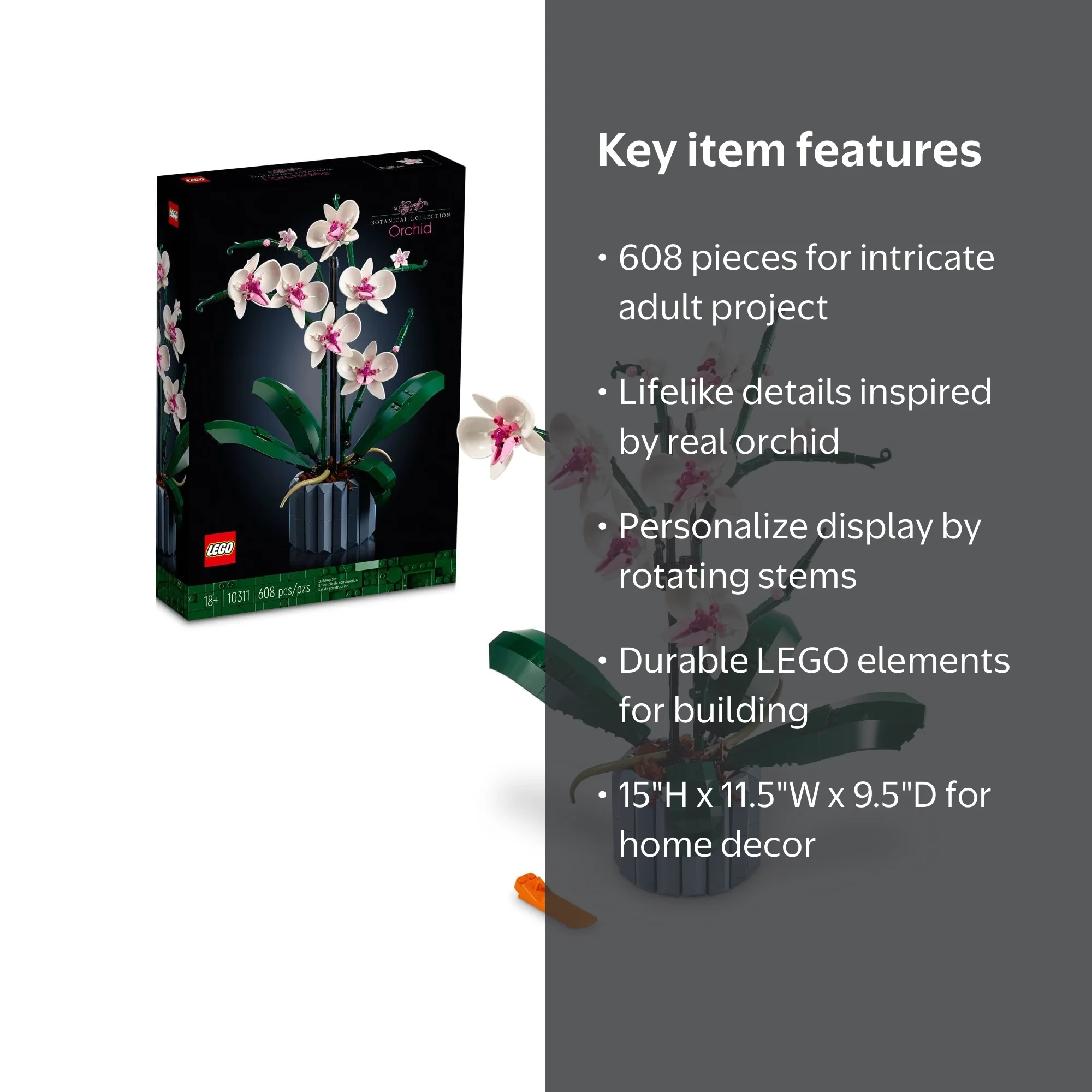 LEGO, Botanical Collection, Orchid 10311, Artificial Indoor