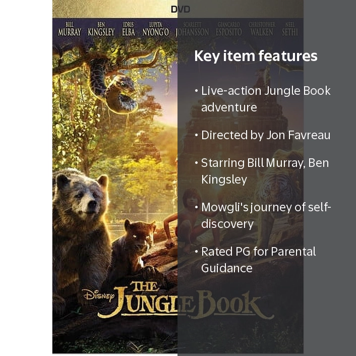 Disney's The Jungle Book Live-Action Adventure Movie for Kids (DVD