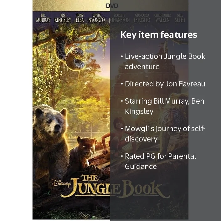 Disney's The Jungle Book Live-Action Adventure Movie for Kids (DVD
