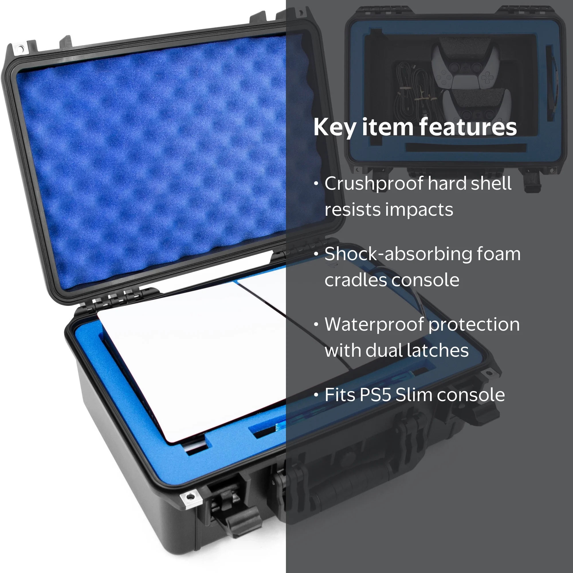 CASEMATIX Custom Waterproof Travel Case Compatible With PS5 Slim