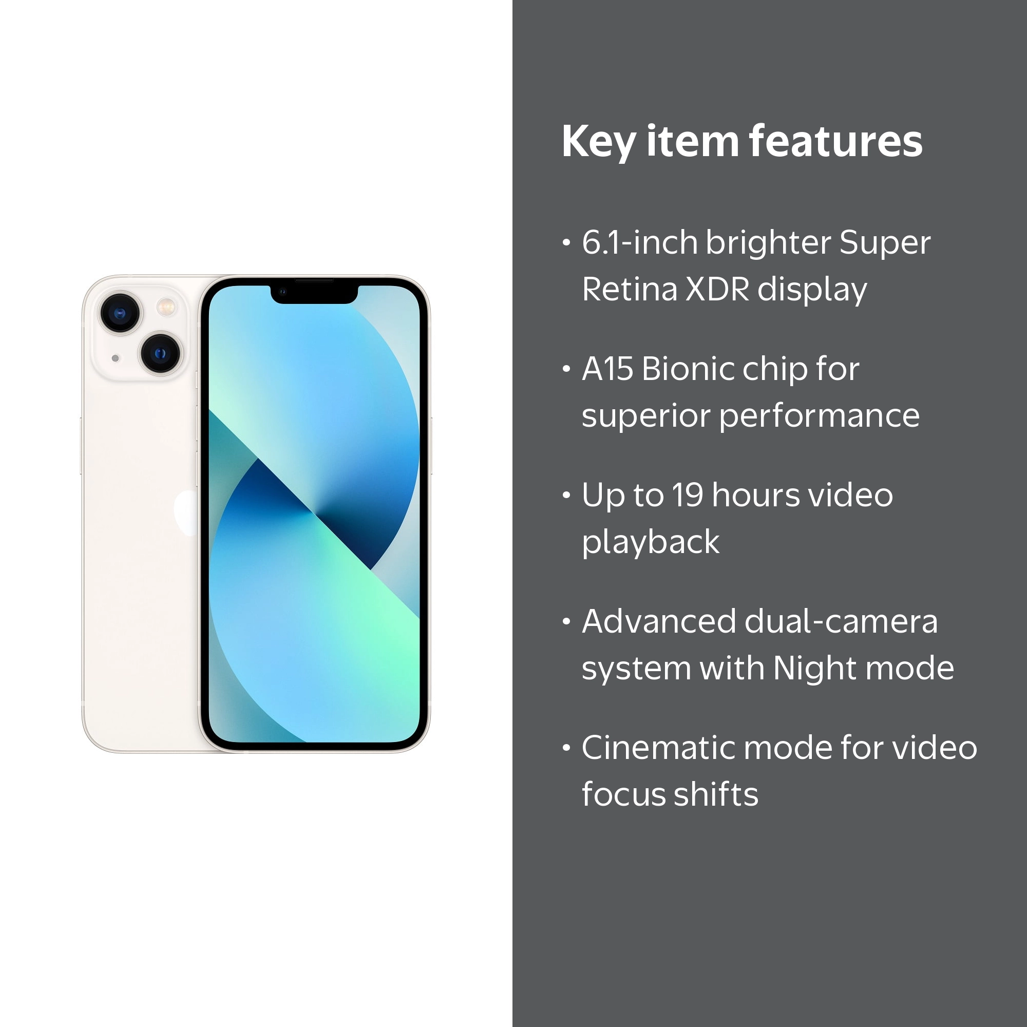 AT&T iPhone 13 128GB Starlight - Walmart.com