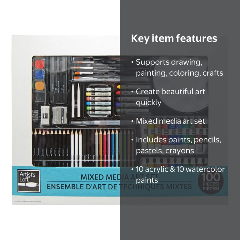 100pc. Mixed Media Art Set by Artist's Loft - Art Set for Drawing