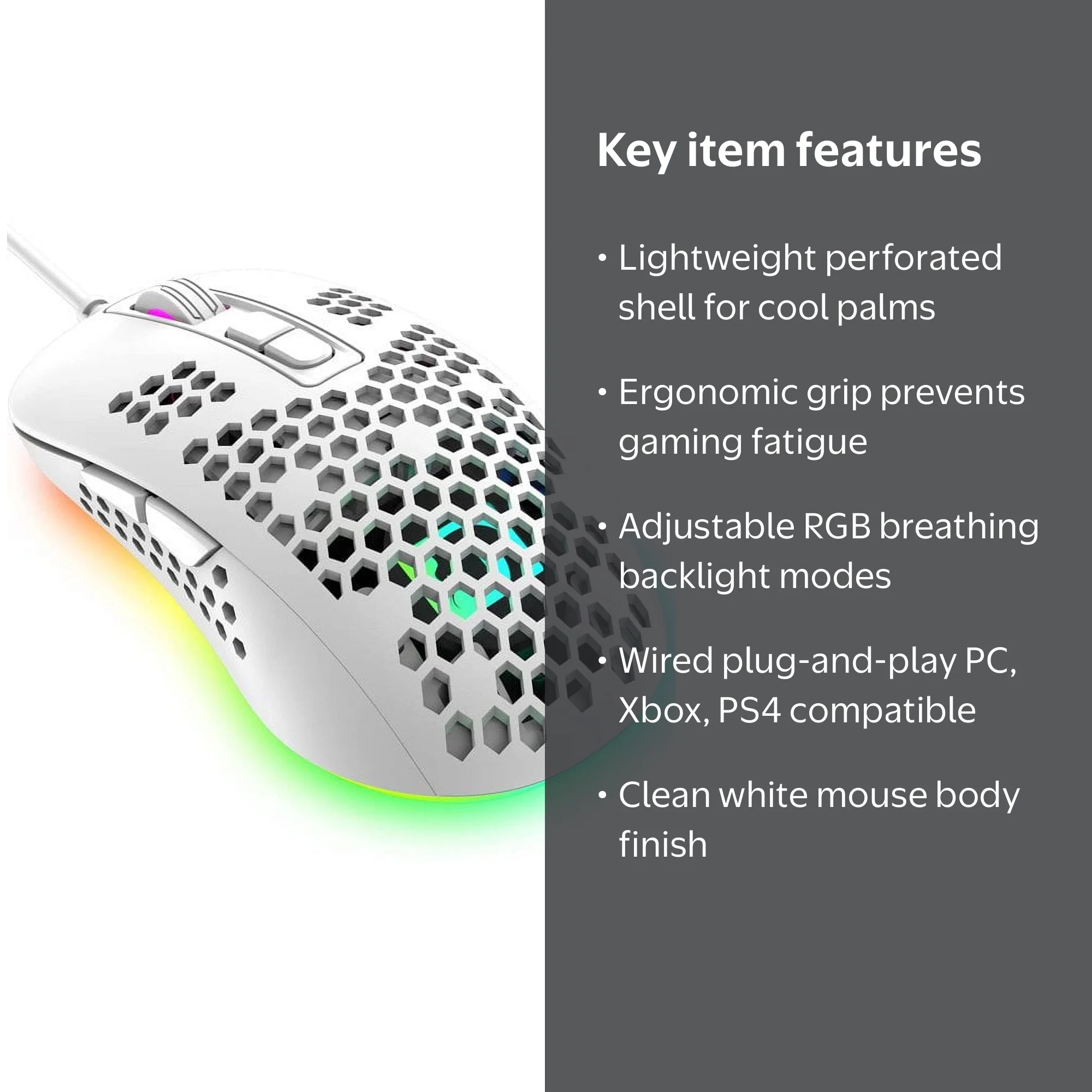 Zendure Mini Ultralight Wired Gaming Mouse, RGB Backlit