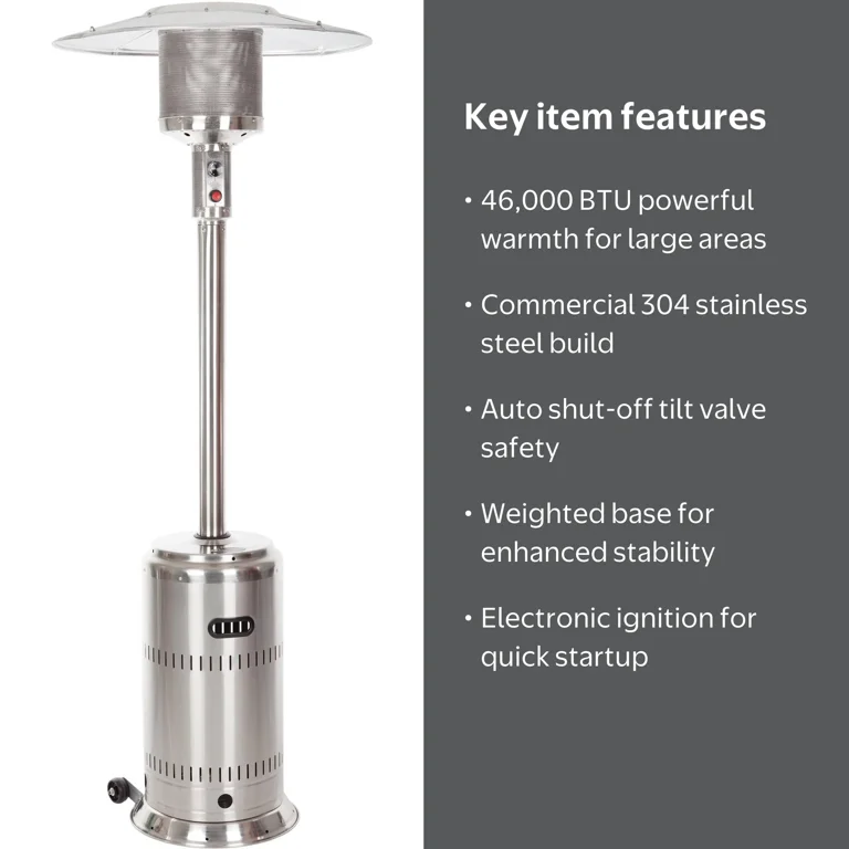 Fire Sense Stainless Steel Commercial Patio Heater - Walmart.com
