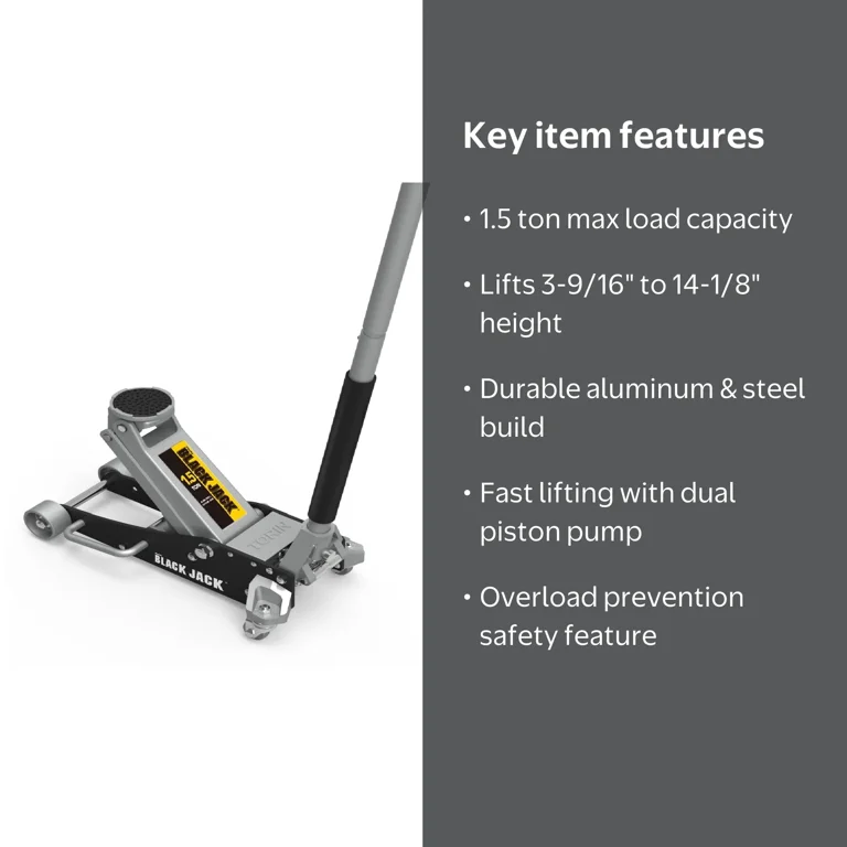Black Jack 1.5 Ton Aluminum Floor Jack,DMT815018LW - Walmart.com