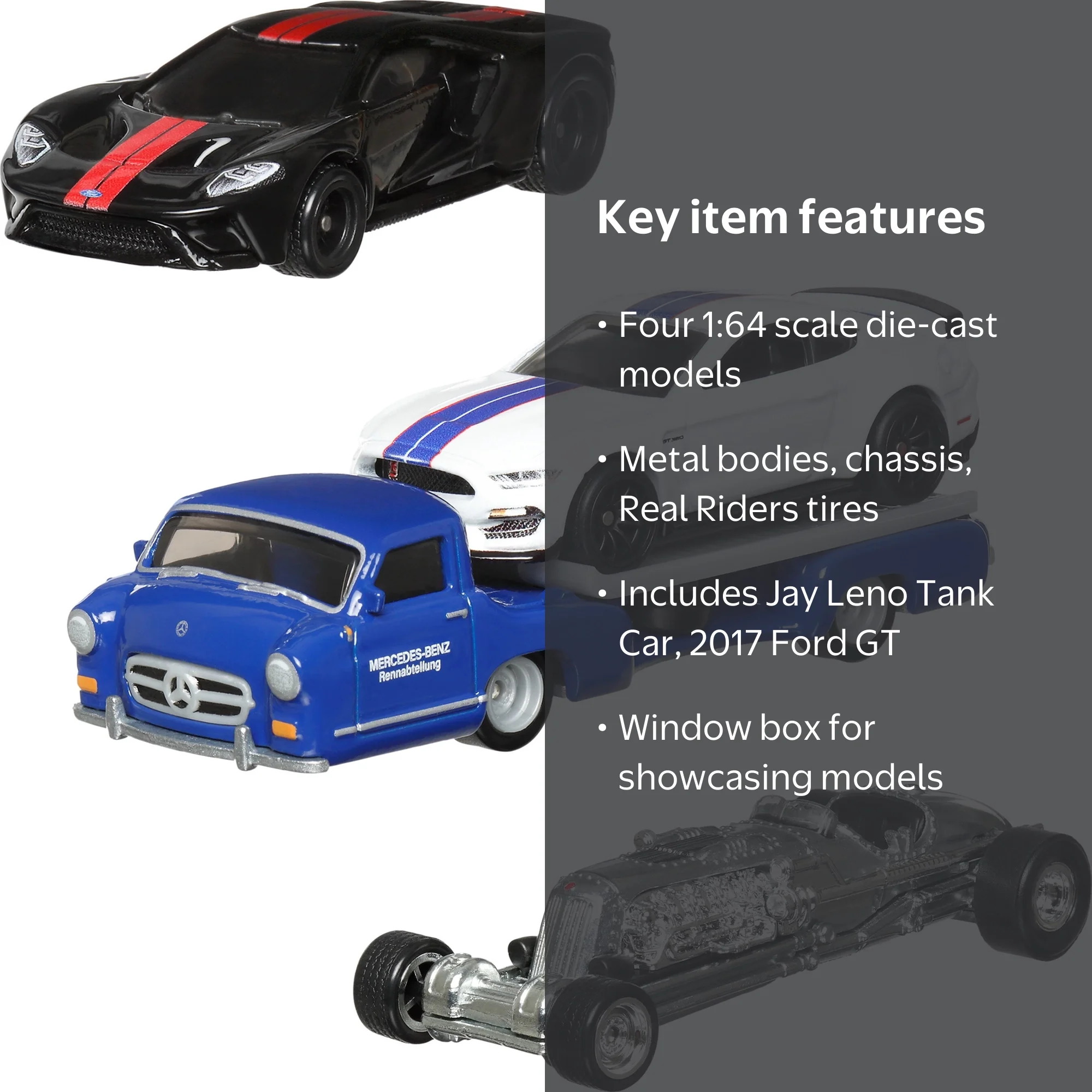 Hot Wheels Collector Jay Leno's Garage Set, 3 Cars and Transporter
