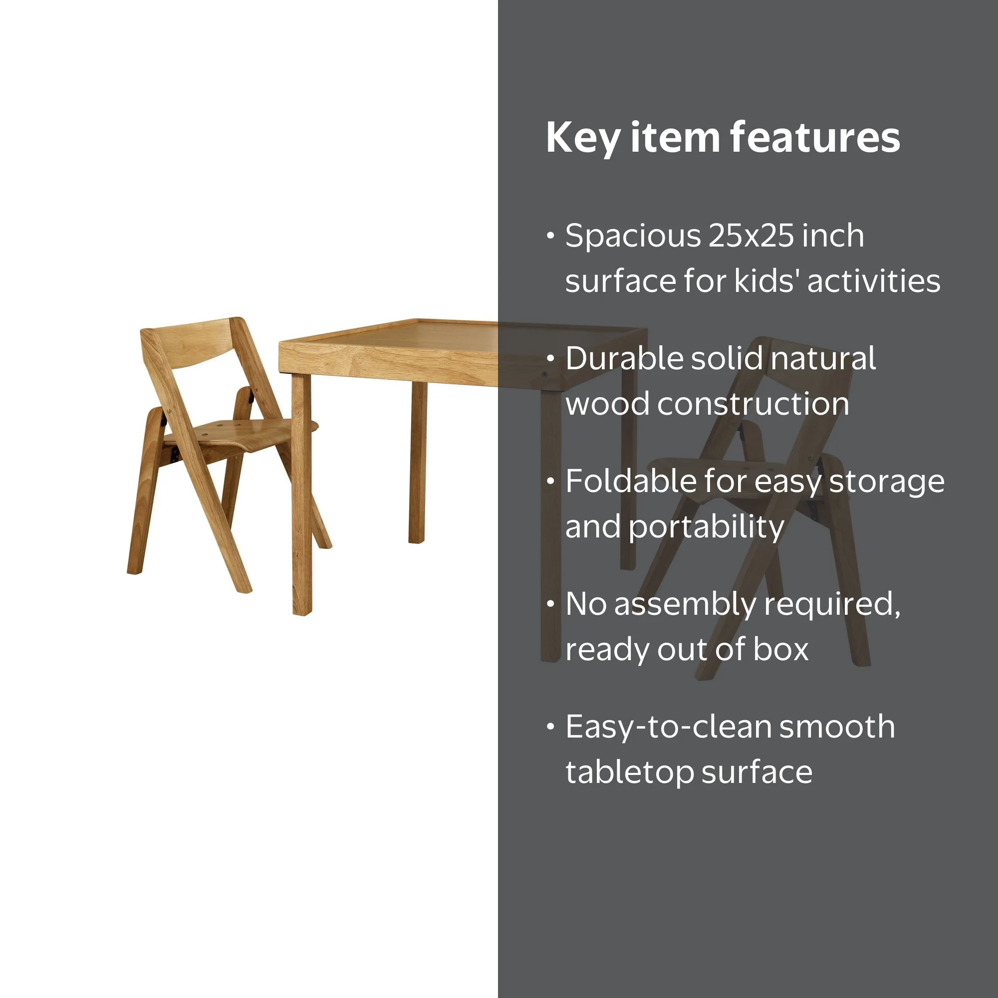 Stakmore Kids Folding 3-Piece Table & Chairs Set - Walmart.com