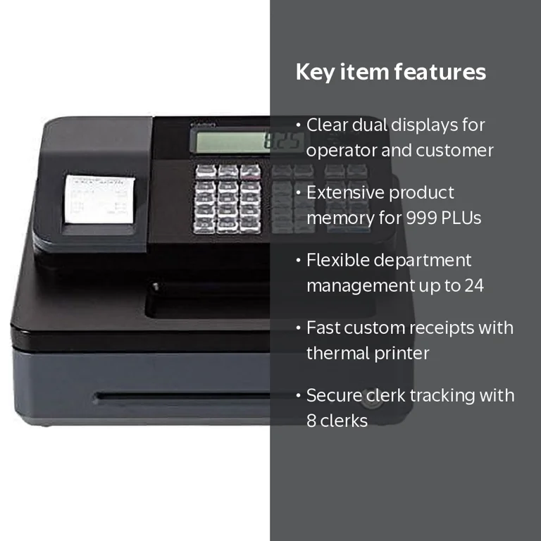 Casio PCR-T273 Electronic Cash Register, 8 Department Keys